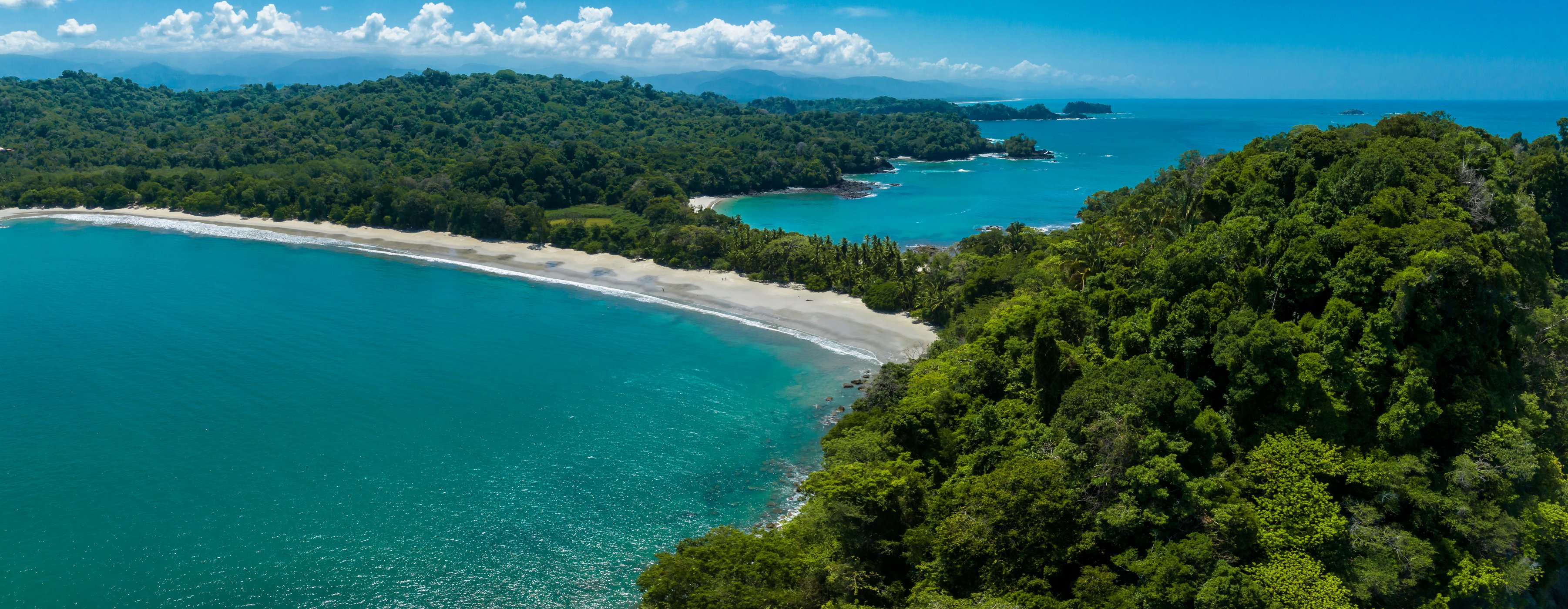 Aerial view of Manuel Antonio National Park in Costa Rica.